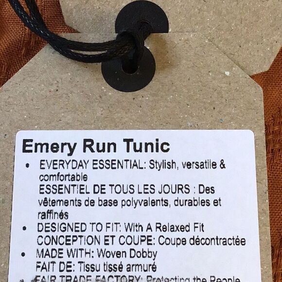 Prana Emery Run Copper Zigzag Sleeveless Tunic Blouse- New With Tags - Picture 15 of 16